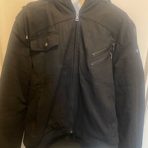 Men's Black Military Tactical Cargo Jacket (Hood Crew)